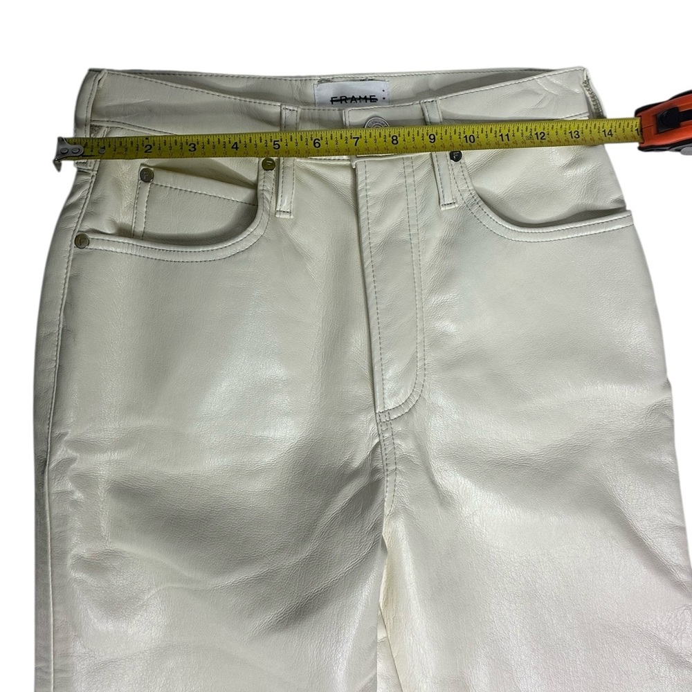 Frame Ivory Recycled Leather High N Tight Straight Jeans 25 - Picture 7 of 11